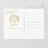 ファミリ懇親会日付金ゴールドツリーの保存 案内ポストカード (裏面)