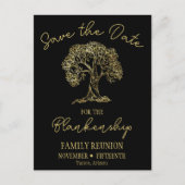 ファミリ懇親会日付金ゴールドツリーの保存 案内ポストカード (正面)