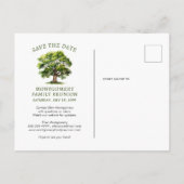 ファミリ懇親会水の色ツリー日付を保存 案内ポストカード (裏面)