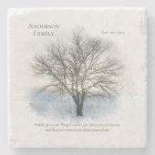 ファミリ懇親会水の色ツリー ストーンコースター (正面)