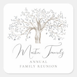 ファミリ懇親会水の色ファミリーツリー スクエアシール