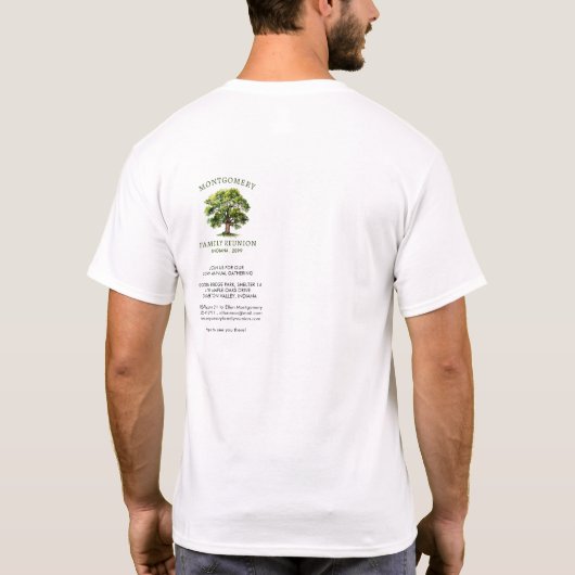 ファミリ懇親会水の色ファミリーツリー Tシャツ (裏面)