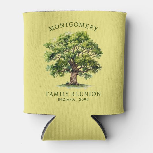 ファミリ懇親会水色ファミリーツリーパーソナライズされた 缶クーラー