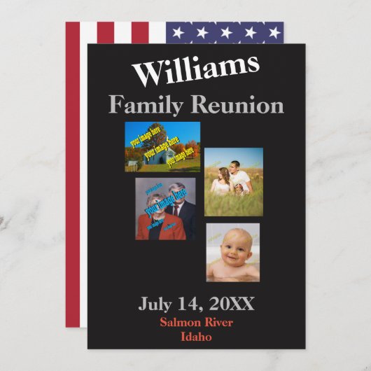 ファミリ懇親会独自の作成 招待状 (正面/裏面)