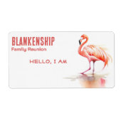 ファミリ懇親会独身のフラミンゴ紙名タグ ラベル (正面)