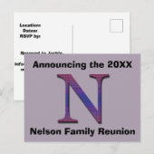 ファミリ懇親会発表の姓N ポストカード (正面/裏面)