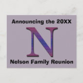 ファミリ懇親会発表の姓N ポストカード (正面)