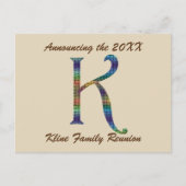 ファミリ懇親会発表招待状レターK ポストカード (正面)