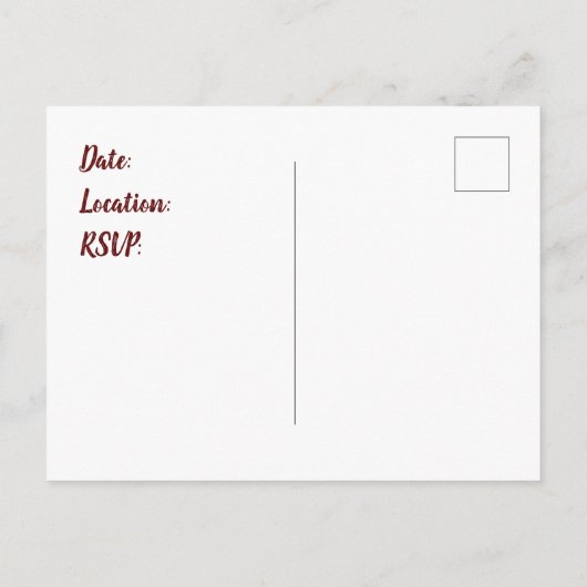 ファミリ懇親会発表文字B招待状 ポストカード (裏面)