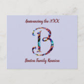 ファミリ懇親会発表文字B招待状 ポストカード (正面)