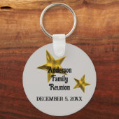 ファミリ懇親会発表金ゴールド星予約日 キーホルダー (正面)