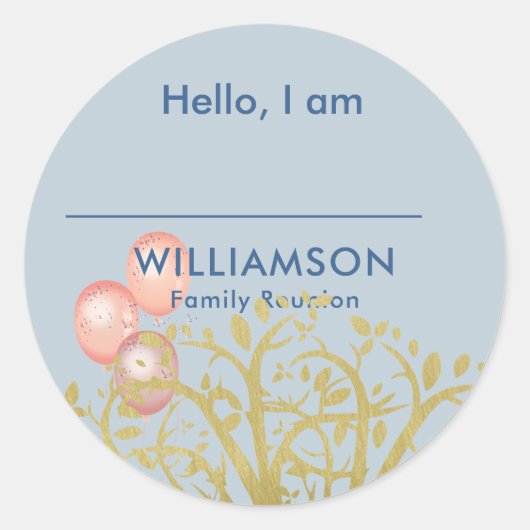 ファミリ懇親会系図学ツリー名 ラウンドシール (正面)