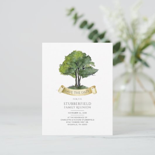 ファミリ懇親会系図学ツリー年間保存日付 案内ポストカード (スタンド正面)