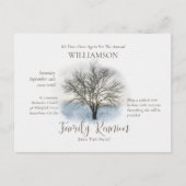 ファミリ懇親会素朴ツリーハンドレタースクリプト インビテーションポストカード (正面)