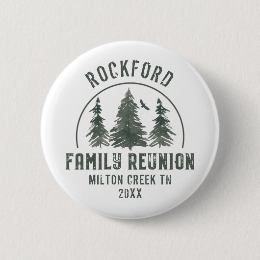 ファミリ懇親会素朴フォレストヴィンテージ名 缶バッジ (正面)