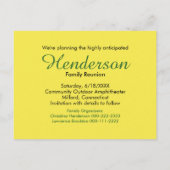 ファミリ懇親会素朴フローラ交換可能写真 案内ポストカード (裏面)