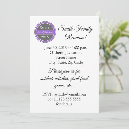 ファミリ懇親会紫バッジ 招待状 (スタンド正面)