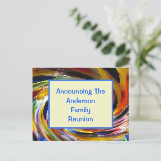 ファミリ懇親会絞り染め旋回イベント発表 ポストカード (スタンド正面)