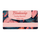 ファミリ懇親会羽毛の背景紙名タグ ラベル (正面)