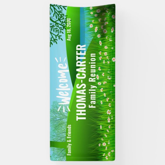 ファミリ懇親会自然シーンレイクバナー 横断幕 (縦)