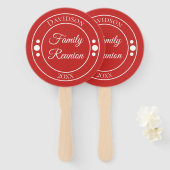 ファミリ懇親会赤と白円 ハンドファン (正面&裏面)