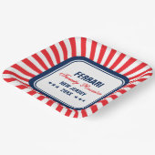 ファミリ懇親会赤白青 パーソナライズされた ペーパープレート (傾斜あり)