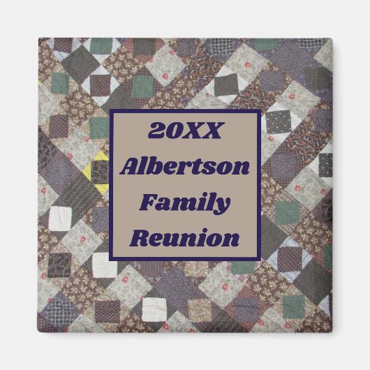 ファミリ懇親会適用除外用パッチワークキルトの収集 マグネット (正面)