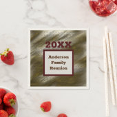 ファミリ懇親会金ゴールド白ストライプの抽象芸術エレガント スタンダードカクテルナプキン (インサイチュ)