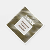 ファミリ懇親会金ゴールド白ストライプ対角抽象芸術 スタンダードランチョンナプキン (角)