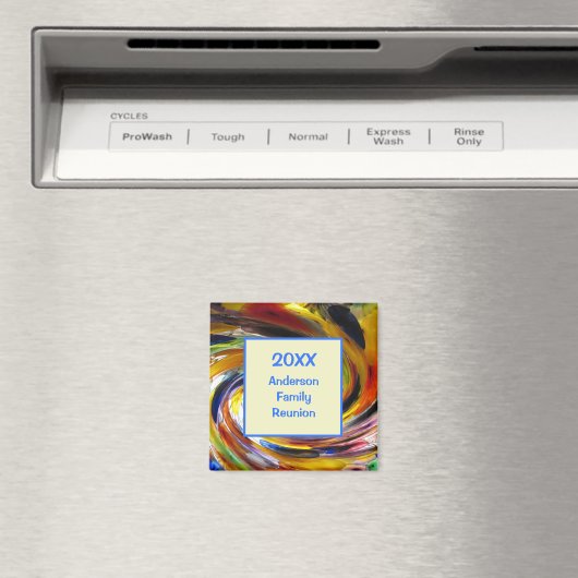 ファミリ懇親会鮮明絞り染め渦抽象芸術イベント マグネット (インサイチュ (食洗機))