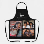 ファミリ懇親会3セクションフォトコラージブラックフレーム エプロン (正面)