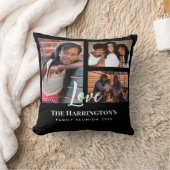 ファミリ懇親会3セクションフォトコラージブラックフレーム クッション (ブランケット)