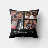 ファミリ懇親会3セクションフォトコラージブラックフレーム クッション (裏面)