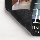 ファミリ懇親会3セクションフォトコラージブラックフレーム マウスパッド (コーナー)