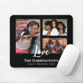 ファミリ懇親会3セクションフォトコラージブラックフレーム マウスパッド (マウス)