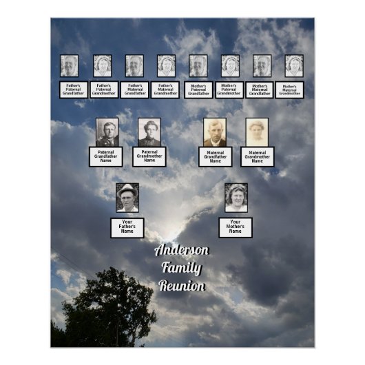 ファミリ懇親会3世代の雲と木 ポスター (正面)