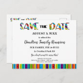 ファミリ懇親会、パーティー、またはイベントおもしろい日付の保存 案内ポストカード (正面/裏面)