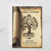 ファミリ懇親会-ヴィンテージファミリツリースクロール 招待状 (正面)