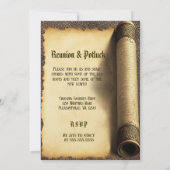 ファミリ懇親会-ヴィンテージファミリツリースクロール 招待状 (裏面)