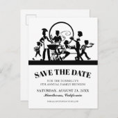 ファミリ懇親会BBQパーティー日付の保存 案内ポストカード (正面/裏面)