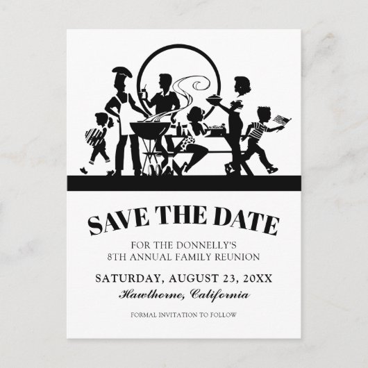 ファミリ懇親会BBQパーティー日付の保存 案内ポストカード (正面)