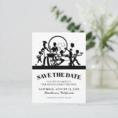 ファミリ懇親会BBQパーティー日付の保存 案内ポストカード (スタンド正面)