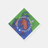 ファミリ懇親会BBQモノグラムの名 スタンダードカクテルナプキン (角)