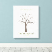 ファミリ指紋ツリー キャンバスプリント (インサイチュ (ウッドフロア))