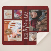 ファミリ数々のー·フォト最高の·ママ·エバー·ワイン シェルパブランケット (正面(横))