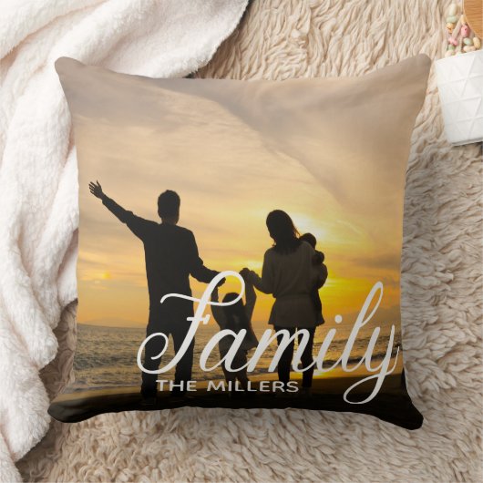 ファミリ文字オーバーレイタイポグラフィ クッション (ブランケット)