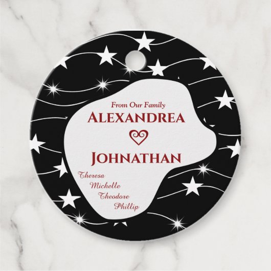 ファミリ白黒スクリプトタイポグラフィの個人用設定 フェイバータグ (正面)