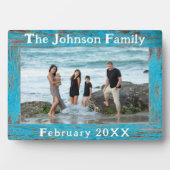 ファミリ素朴名フォトブルー木枠 フォトプラーク (正面)