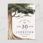 ファミリ素朴懇親会パーティー日付ツリーを保存 ポストカード (正面)