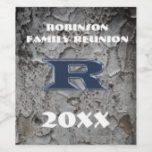 ファミリ素朴懇親会ブルーレターRモノグラム ワインラベル (シングルラベル)